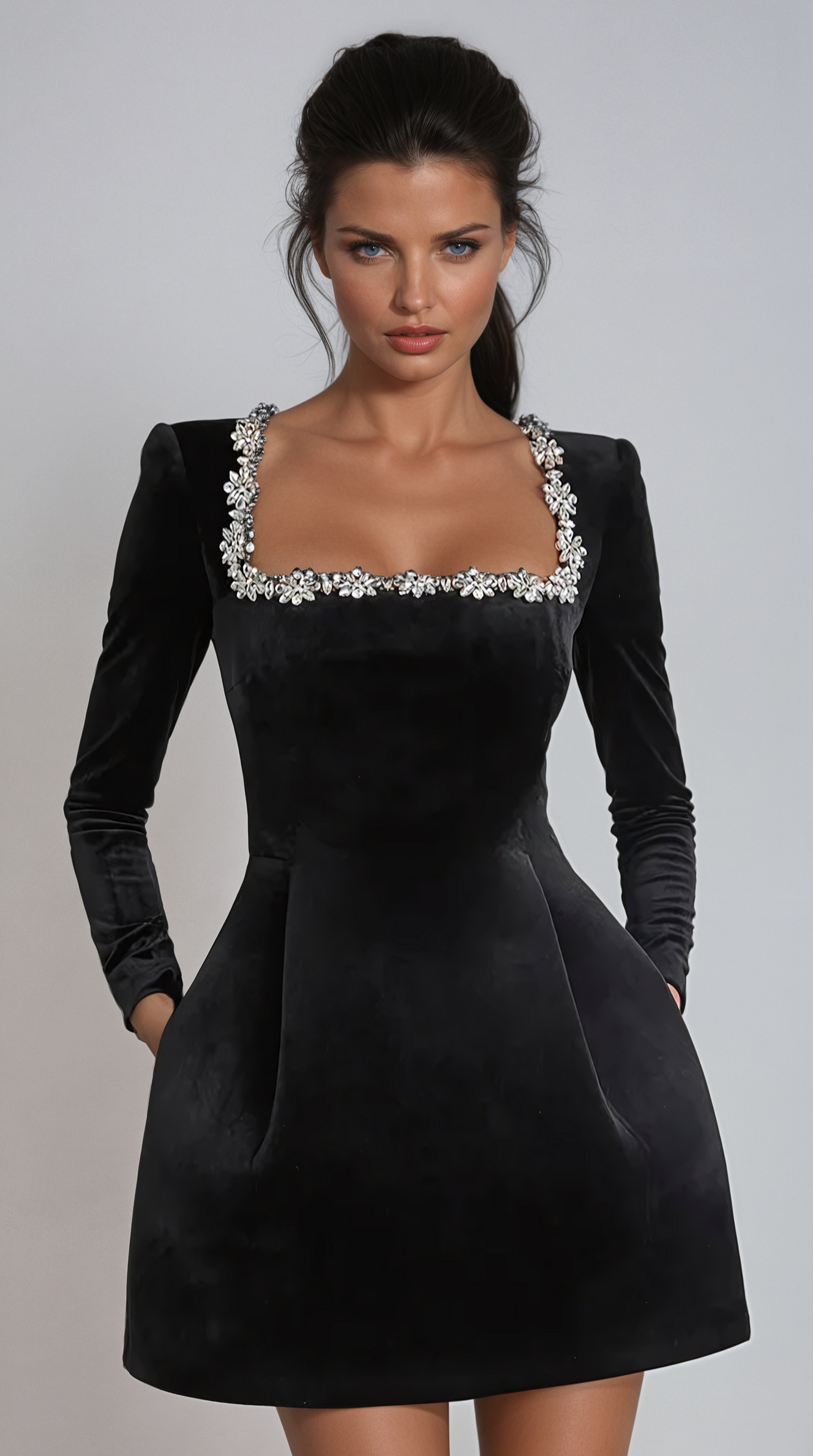 VESTIDO DE TERCIOPELO — ELEGANCIA BRILLANTE
